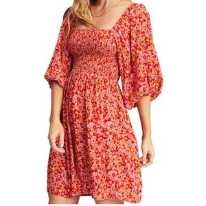 Floral Crinkle Woven Mini Dress